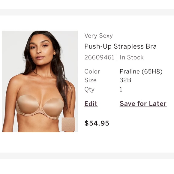 Victoria Secret 32C push-up strapless bra w/ attachable straps. - Picture 3 of 3